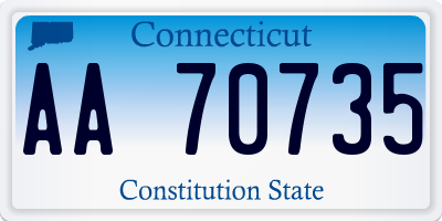 CT license plate AA70735