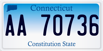 CT license plate AA70736