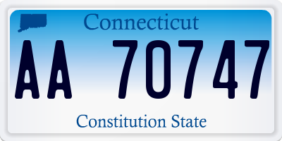 CT license plate AA70747