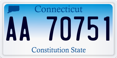 CT license plate AA70751