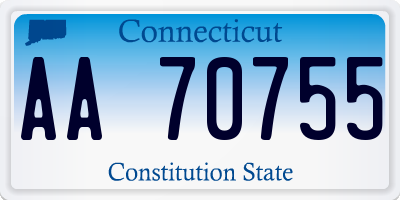 CT license plate AA70755