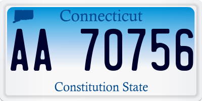 CT license plate AA70756