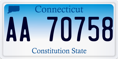 CT license plate AA70758