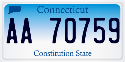 CT license plate AA70759