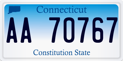 CT license plate AA70767