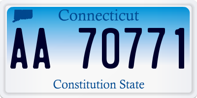 CT license plate AA70771