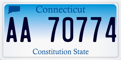 CT license plate AA70774