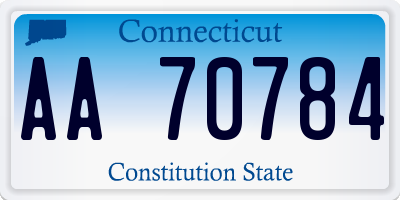 CT license plate AA70784