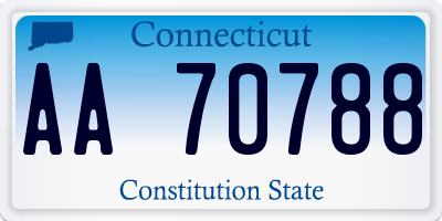 CT license plate AA70788