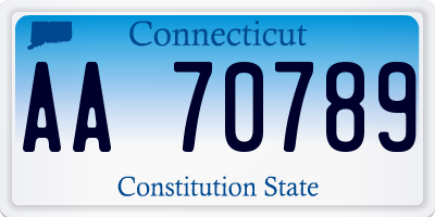 CT license plate AA70789