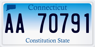 CT license plate AA70791