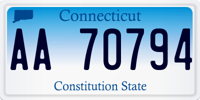 CT license plate AA70794