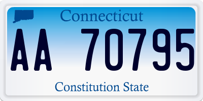 CT license plate AA70795