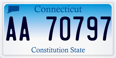 CT license plate AA70797