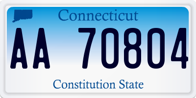 CT license plate AA70804