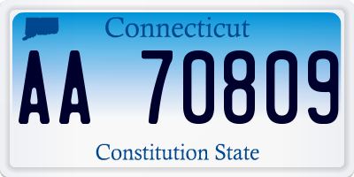 CT license plate AA70809