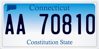 CT license plate AA70810