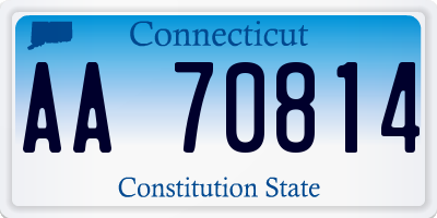 CT license plate AA70814