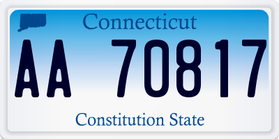 CT license plate AA70817