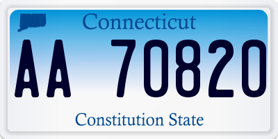 CT license plate AA70820