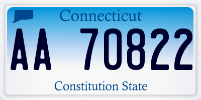 CT license plate AA70822