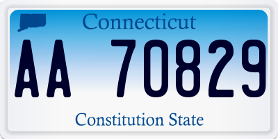 CT license plate AA70829