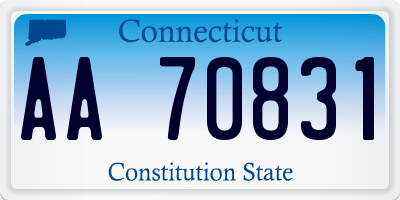 CT license plate AA70831