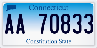 CT license plate AA70833