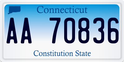 CT license plate AA70836