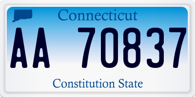 CT license plate AA70837