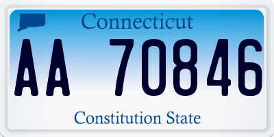 CT license plate AA70846