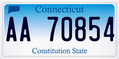 CT license plate AA70854