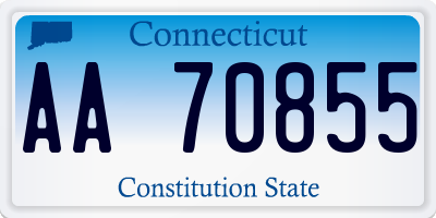 CT license plate AA70855