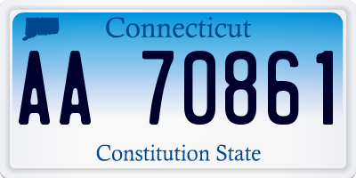 CT license plate AA70861