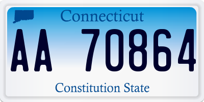 CT license plate AA70864