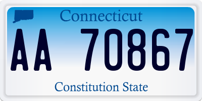 CT license plate AA70867