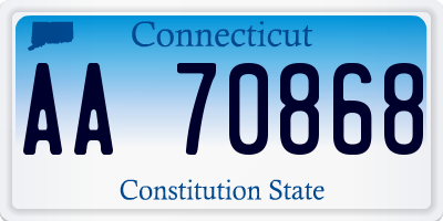 CT license plate AA70868