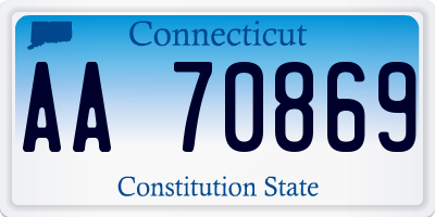 CT license plate AA70869