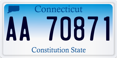 CT license plate AA70871