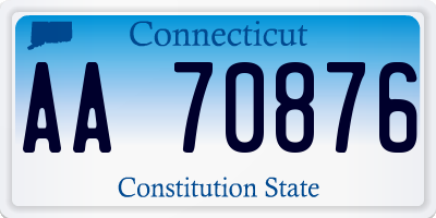 CT license plate AA70876