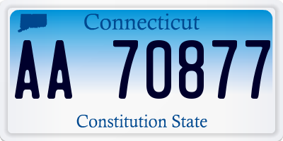 CT license plate AA70877