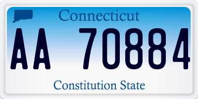 CT license plate AA70884