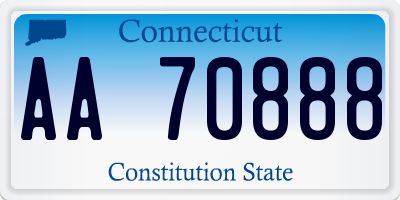 CT license plate AA70888