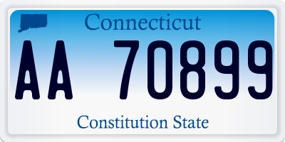 CT license plate AA70899