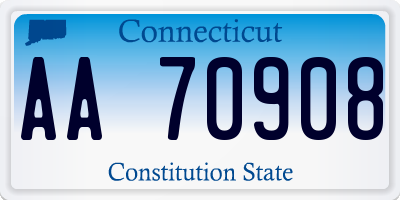 CT license plate AA70908