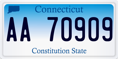 CT license plate AA70909