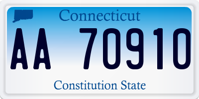 CT license plate AA70910