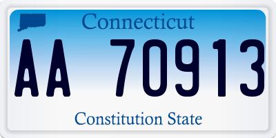 CT license plate AA70913