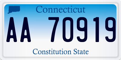 CT license plate AA70919