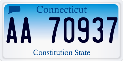 CT license plate AA70937